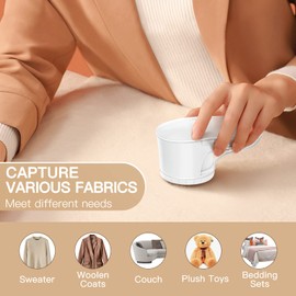 Ruidla Fabric Shaver Lint Remover, Sweater Shaver with Replaceable Stainless Steel 6-Leaf Blades, Fabric Defuzzer for Clothes Fuzz, Lint Balls - Battery Operated