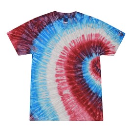 Colortone 100% Cotton Pigment Tie Dye T-Shirt for Women and Men, 2X-Large, Fire Cracker