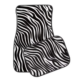 4 Pcs Car Floor Mats Zebra Print Universal Automotive Foot Mats Fit Most Trucks SUV Van for Men Women