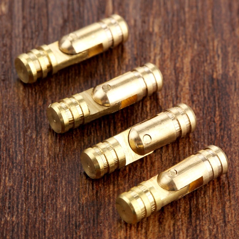 dophee 16Pcs Pure Copper Invisible Concealed Barrel Hinges, Tiny Brass