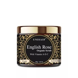 Unisaif English Rose Organic Scrub Vitamin A, E & C Exfoliating Facial Scrub Cleanser
