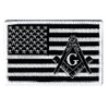 Masonic Black American Flag Patch Embroidered Iron-On Freemason Square Compass