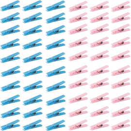 Mini Clothespins Clothes Pins 60Pcs 1.4 inch for Party Decorations(Pink + Blue)