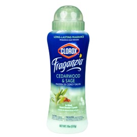 Clorox Fraganzia In-Wash Scent Booster Crystals in Cedarwood and Sage Scent, Twinpack, 2x 18 Oz, Total 36oz Total| Laundry Scent Booster Crystals | Cedarwood and Sage, Light Citrus Laundry Fragrance