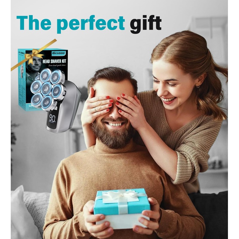 Gisaae Head Shavers for Bald Men, Upgraded 7D Electric Razor,