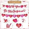 Stcomart Pre-Strung Glitter Will You Be My Girlfriend Banner for