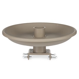 Farm Innovators 150 Watt Outdoor Plastic Heated Birdbath with Twist Deck Mount, Hidden Electrical Connection, and Internal Thermostat, Tan