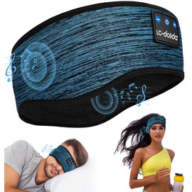 LC-dolida Boho Sleep Headphones Headband, Over Ear Bluetooth Headphones Wireless Womens Headbands, Wireless Earphones Sweat Resistant Band Music Sleeping Eye Mask Earbuds for Sports Unique Gifts