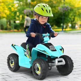 DORTALA Kids ATV, 6V Battery Powered Motorized Ride On Toy Car with High/Low Speeds, Anti-Slip Wheels, 4 Wheeler Electric Quad for Toddlers Ages 3-8 Years, Gift for Boys & Girls, Blue