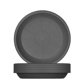 BigDean 6 x Flower Pot Saucers, Diameter 29 cm, Colour: Anthracite, Plastic Flower Pot Coasters, Suitable for Diameter 30 cm Flower Pots