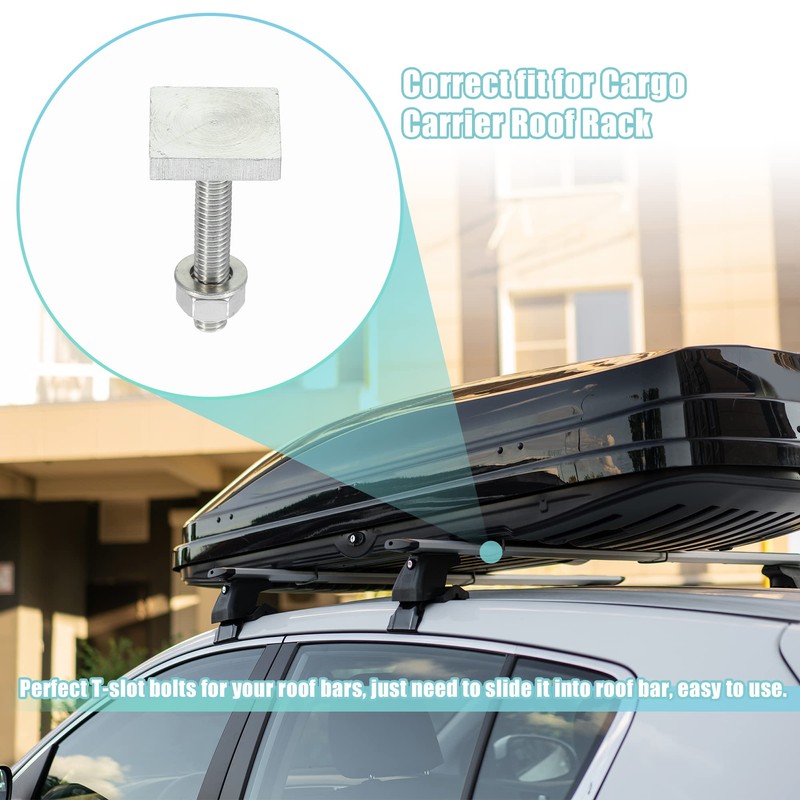 X AUTOHAUX 4pcs Car Roof Rack T Shaped Bolt Rooftop