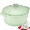 Overmont Enameled Cast Iron Dutch Oven - 5.5QT Pot with