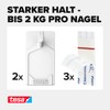 tesa Klebenagel Fliesen&Metall, 2er Set - Klebenagel für glatte und