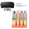 4 Pcs Ink Cartridge Black Blue Magenta Yellow Permanent Chip