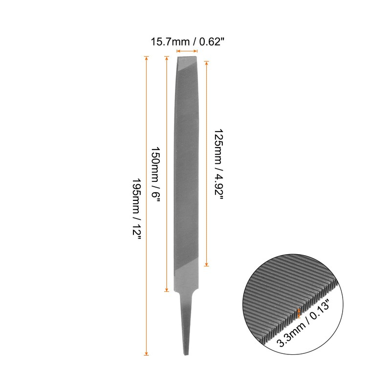 sourcing map Mill File 6 Inch 3.3mm High Carbon Steel
