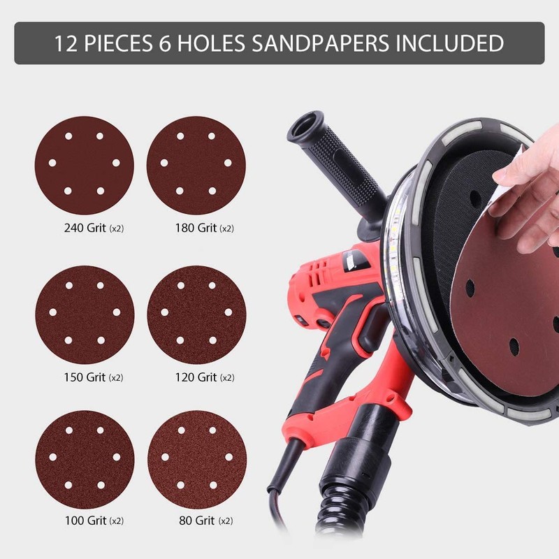 VIVOHOME 850W Electric Adjustable Variable Speed Drywall Sander Machine with