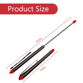 Extendable Pointing Rod, Telescopic Pointing Rod, Easy to Carry, Telescopic Rod Extendable with Felt Red Head, Versatile Black, 100 cm, Retractable Pointing Rod, for Presentations, Formats, Seminars