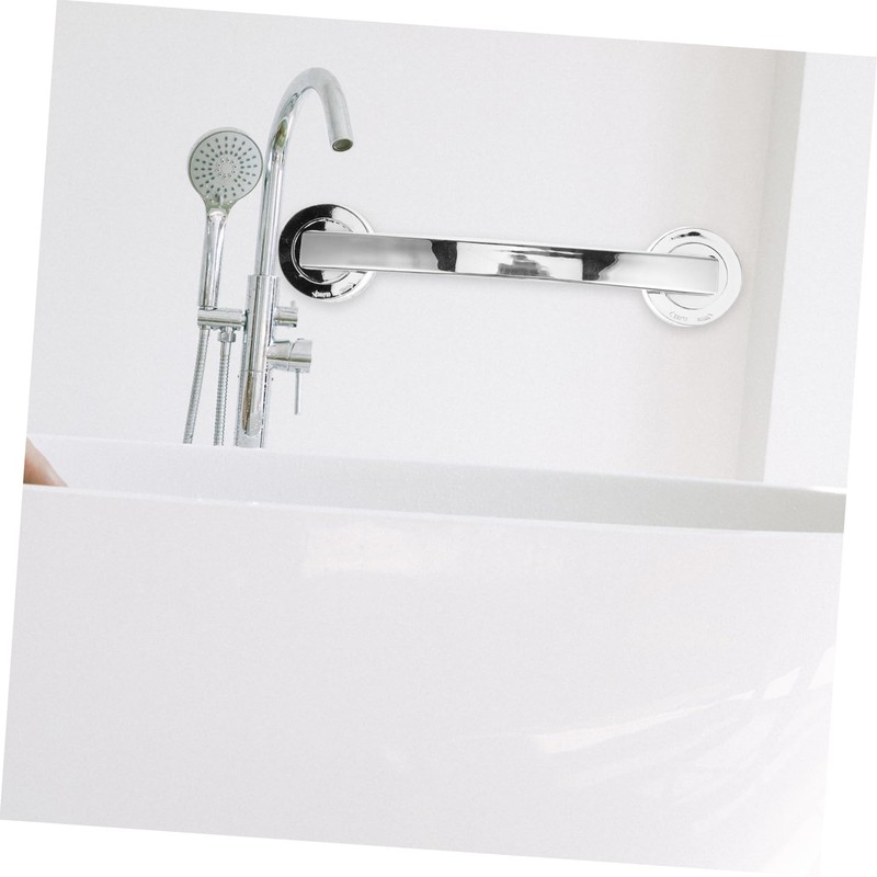TEHAUX Wall Mounted Bathroom Safety Grab Bar Large Silver Suction