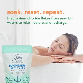 Magnesium Salt Flakes - Magnesium Chloride Flakes for Bath Soaks, Alternative to Epsom Salts for Foot & Body, for Relaxation and Skin Hydration, 1.75 lb