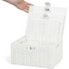 Homepeaz Set of 3 Woven Wicker Storage Basket Box with