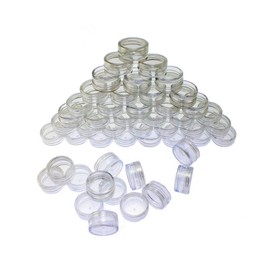 Olive-G Cream Case, Cosmetics, Cream, Refill, Transparent, Portable, Travel, Beads, Parts, Divided Container, 0.2 oz (5 g), 50 Pieces