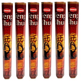 Krishan Feng Shui Wood Joss Incense Sticks Meditation Chines Tradtional Hend Rolling 120Joss Sticks 6 Hexa Tubes of 120 Joss Sticks Yoga Tempal Home Garden Organic Positive vibes