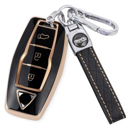 [YANMW] New Outlander Key Case Compatible with Mitsubishi New Outlander PHEV GN0W Key Cover OUTLANDER Smart Key Case (Golden Black), golden black