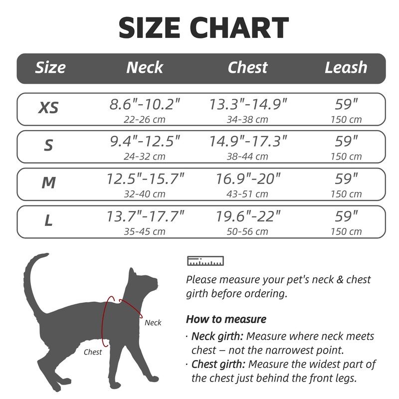 Generic Escape-Proof Cat Harness and Leash Set - Adjustable and