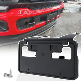 Front License Plate Frame for Ford F250 F350 F450 F550 Super Duty 2023 2024 2025 2026 NO Drill Front Bumper License Plate Holder Mounting Bracket Cover Replace # PC3Z-17A385-AA FO1068203