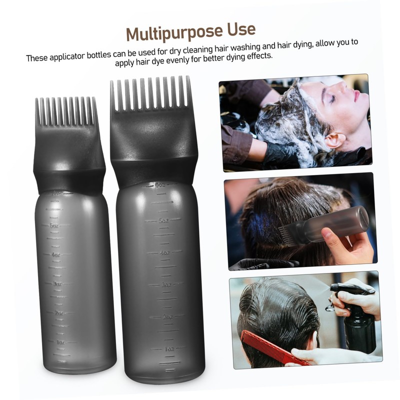 OHPHCALL 2pcs Hair Oiling Bottle Root Comb Applicator Bottle for