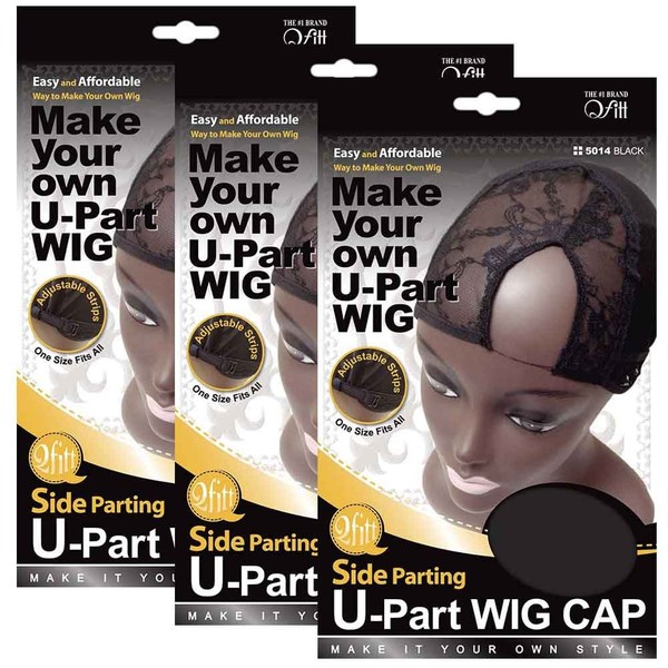 (3 Pack) Qfitt – Side Parting U-Part Wig Cap #5014