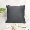 PiccoCasa Velvet Pillow Covers, 1PCS Pom Pom Christmas Throw Pillow