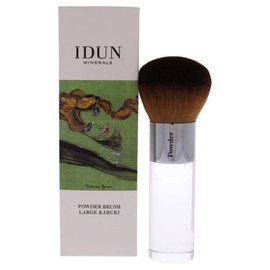 Idun Minerals - Powder Brush - Large Domed Top Fluffy Brush - Featuring An Elegant Wide Handle For Easy Grip - Feather Soft Bristles Gently Caress The Skin - Blended To A Perfect Finish - 1 Pc