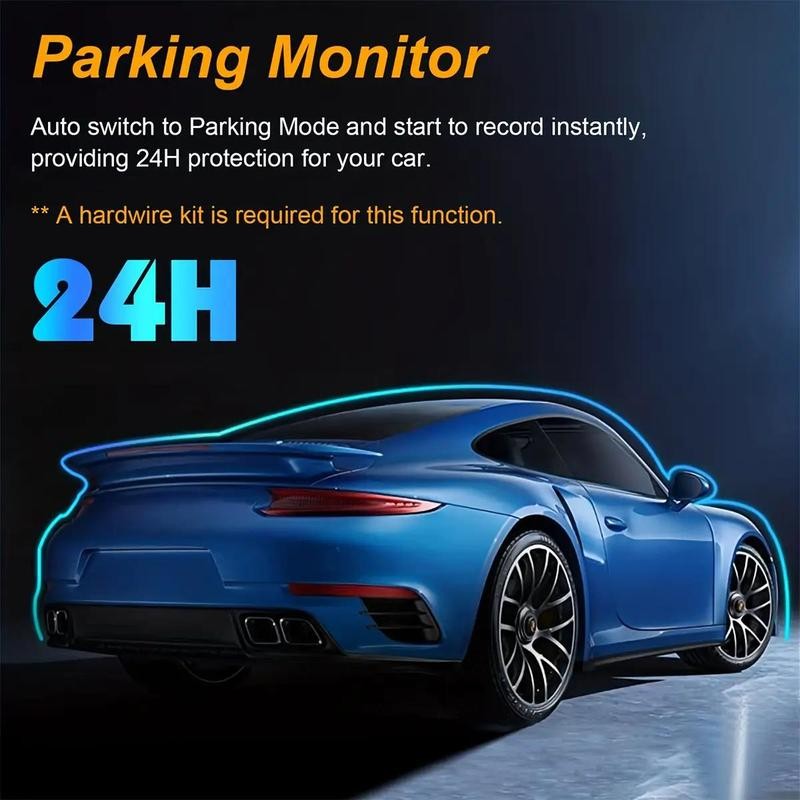 Dash Cam 3.16-Inch Dual-Lens Driving Recorder Front inside Camera G-Sensor