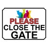 Shawprint PLEASE CLOSE THE GATE METAL SIGN CAT THEME 150MM