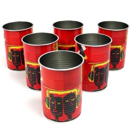 Havana Club Tin Cup, Red Drinking Cans, Havana Drinking Cups, Set of 6 ~mn 452 0944