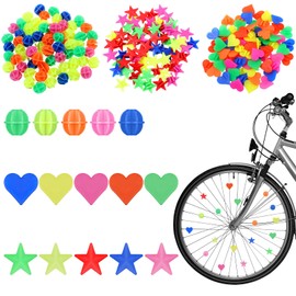 Xthrotsenk Pack of 216 Colourful Bicycle Spokes Children's Bicycle Spoke Beads Bicycle Spoke Beads Plastic Spoke Clicker Spoke Clips Bicycle Accessories Spoke Beads Decoration for Girls and Boys