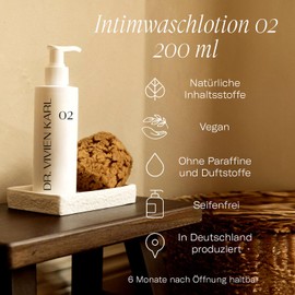 DR. VIVIEN KARL Intimate Wash Lotion 02 | Gentle Cleansing & Care for Sensitive & Dry Skin | With Shea Butter & Lactic Acid | Daily Intimate Care Against Intimate Dryness | Without Fragrances | 200 ml