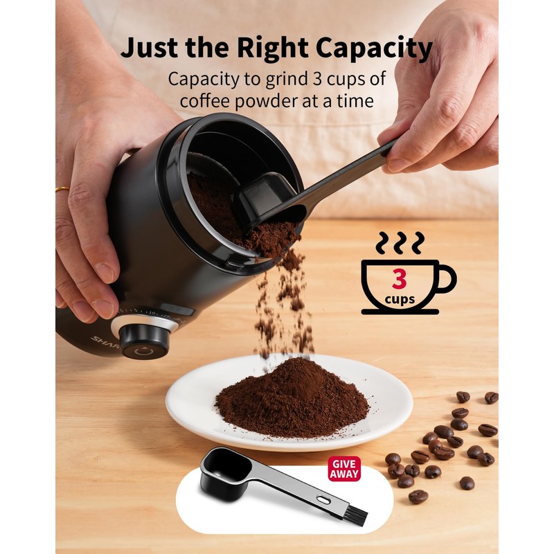 SHARDOR Electric Super Silent Blade Coffee Grinder, Timed Grind Control