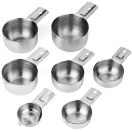 Hudson Essentials Stainless Steel Measuring Cups Set - Stackable Set with Spout