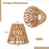 6 PCS E27 Rattan Lamp Shade,Bell Woven Wicker Lampshades Replacement,Paper