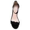 Suede Open Toe Ankle Strap Sandal - Trendy Kitten Heel