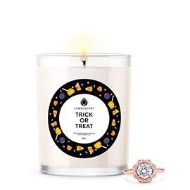 JewelScent Trick or Treat Signature Jewelry 10oz Candle with Surprise Ring | Sweet Cookie Dough and Warm Roasted Walnuts | Size 07