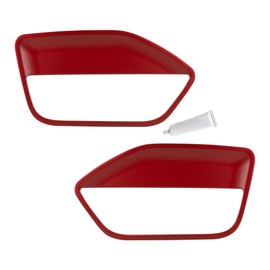 DashSkin Molded Plastic Door Panel Inserts (Left+Right Pair) Compatible with 2005-2009 Mustang in Red - Made in The USA