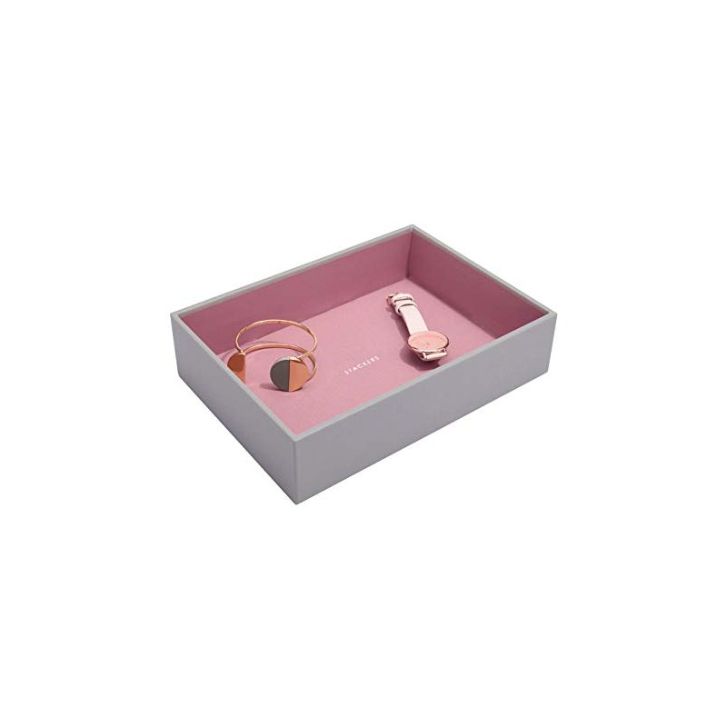 Stackers Dove Grey & Rose Classic Medium Jewellery Box Chunky