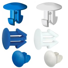 Tûche Set of 4 Number Plate Buttons 2 Blue and 2 White Buttons for Motorcycle, Scooter, Moped, Quad