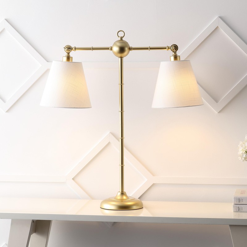 JONATHAN Y JYL3074A 31" Contemporary Farmhouse 2-Light Adjustable Library Lamp,