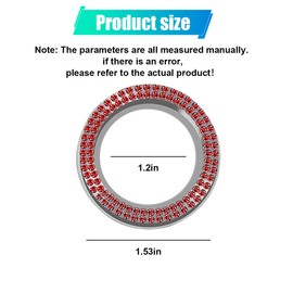 UHANBUT Car Bling Crystal Engine Start Decoration Ring, Sparkling Double Rhinestone Auto Push Start Button Cover, Anti-Scratch Key Ignition & Knob Sticker, Car Interior Accessories for Women (Red)