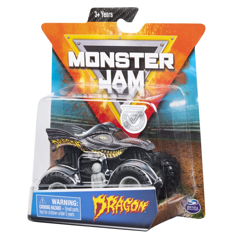 Monster Jam Hot Wheels 1:64 Scale Dragon, Gray