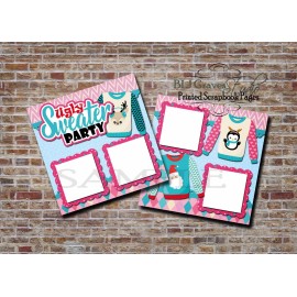 Ugly Christmas Sweater Party 2 PRINTED Premade Scrapbook Pages BLJgraves 112